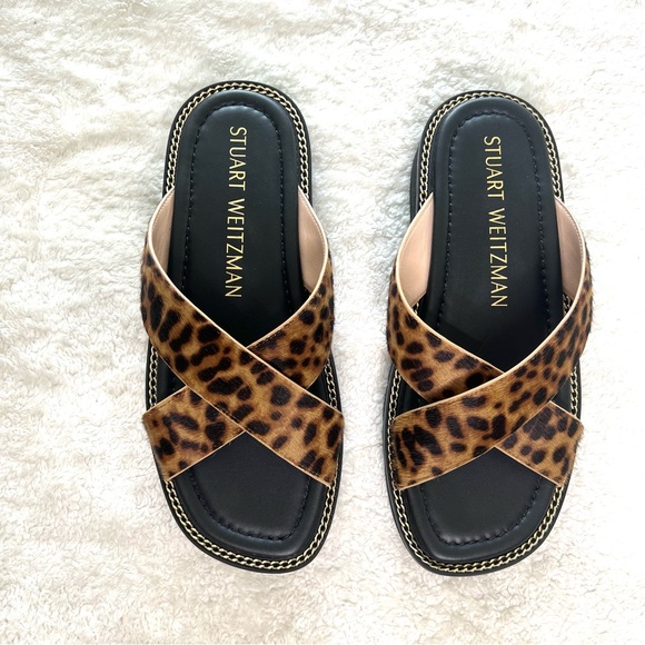 Stuart Weizmann Rosa Lift Chain Sandal Slide Size 8